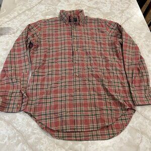 Polo Ralph Lauren Red Brown Plaid Flannel Shirt Western Mens Medium